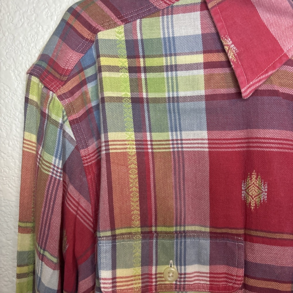 Vintage Polo Ralph Lauren Roll Tab Sleeve Shirt Pink Plaid Mens Large - Picture 5 of 16